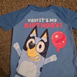 Jumping Beans Blue Birthday Tee with Cartoon Design